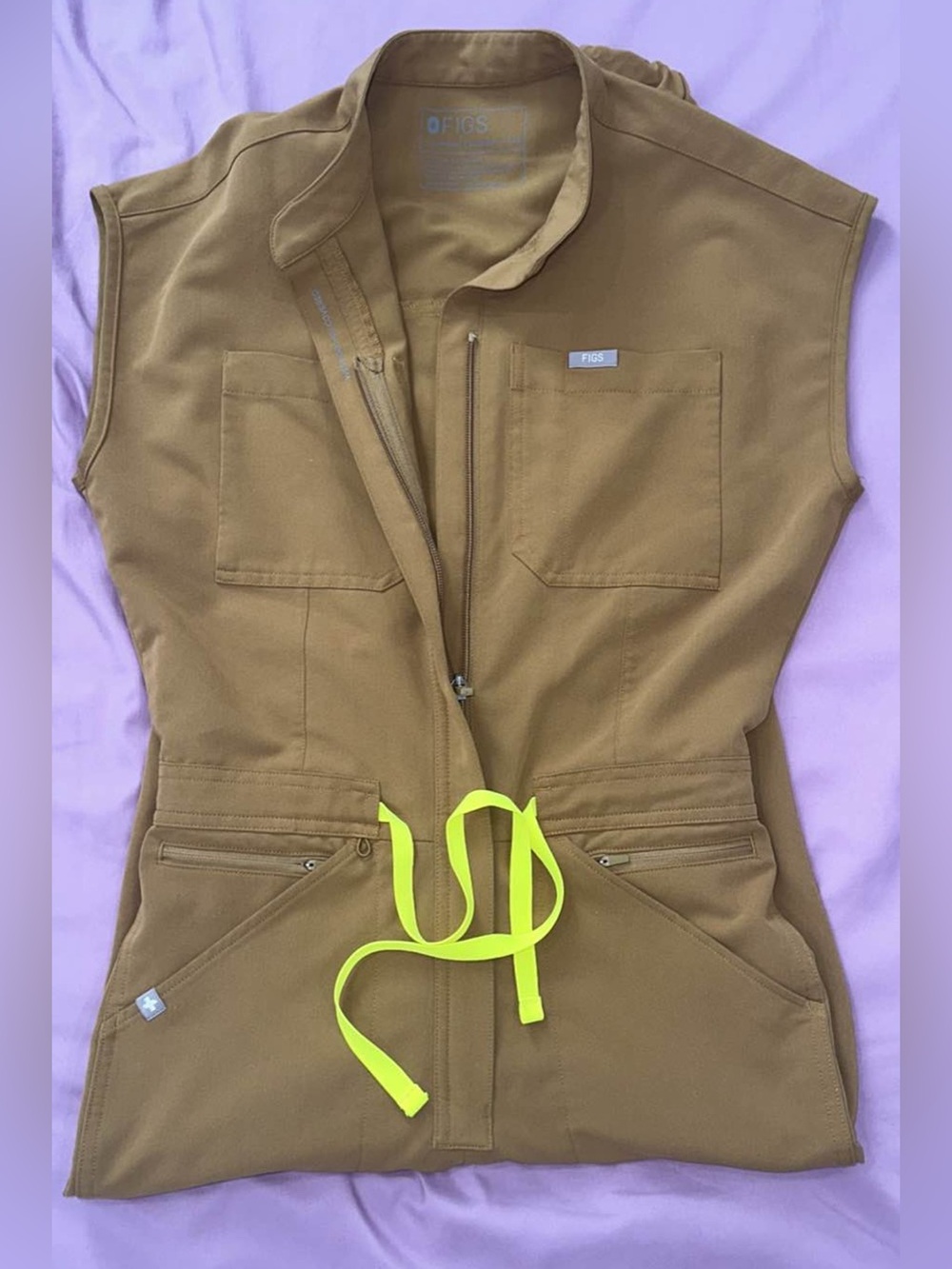 Worn Once Figs Rafaela Cargo Scrub Jogger Jumpsuit EARTH Size XXS